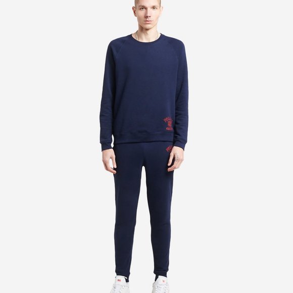 POLO Ralph Lauren 2 Piece Set Fleece Sweater & Jogger Loungewear Navy LARGE